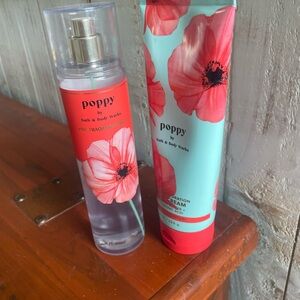 Bath & Body Works Poppy Red and Aqua Set